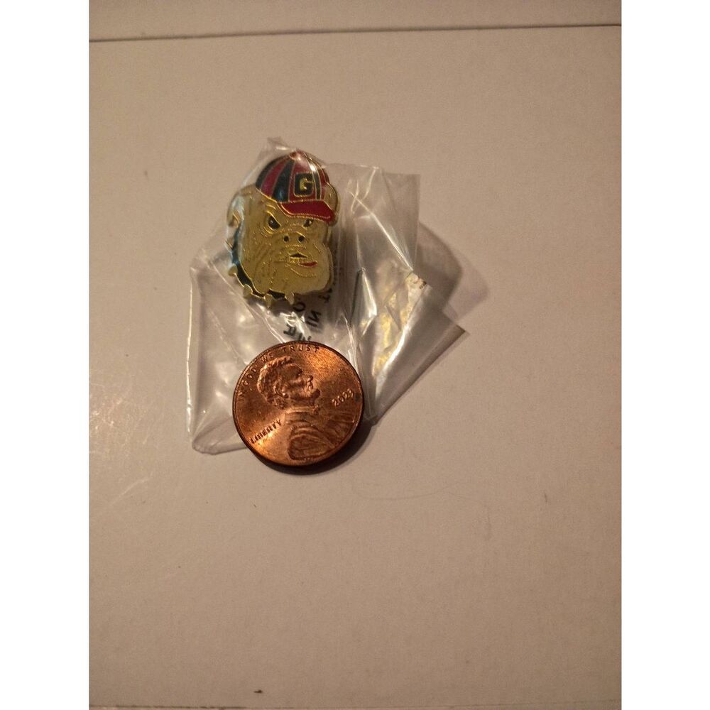 New Vintage University Georgia Bulldogs Bulldog Head Enamel Pin Hat Lapel NCAA